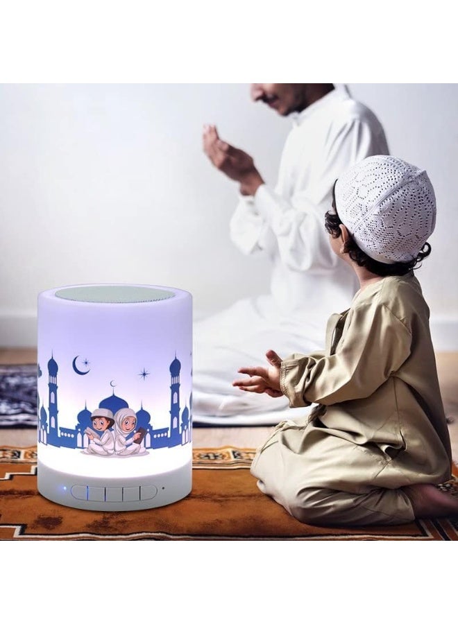 HONTON Quran Speaker with Remote Control – LED Bluetooth Touch Cube Featuring Preloaded Full Quran Recitations, MP3 Player, Night Light & Adhan Alarm – Portable Islamic Audio Speaker for Prayer, Ramadan, Eid, Bedside, Travel & Outdoor Use - Image 4