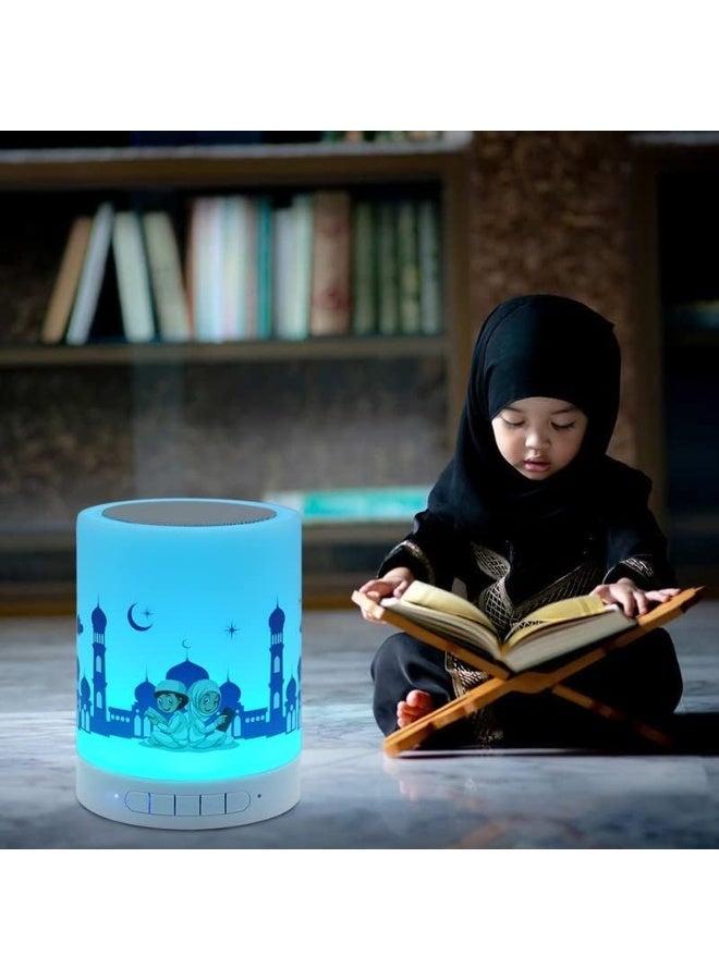 HONTON Quran Speaker with Remote Control – LED Bluetooth Touch Cube Featuring Preloaded Full Quran Recitations, MP3 Player, Night Light & Adhan Alarm – Portable Islamic Audio Speaker for Prayer, Ramadan, Eid, Bedside, Travel & Outdoor Use - Image 3