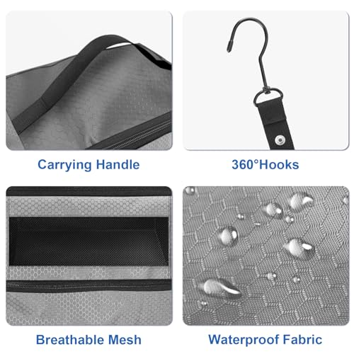 Olosar Suitcase Organizer, Travel Luggage Organizer Portable Hanging Travel Shelves Collapsible Hanging Packing Cubes for Carry on Suitcase, Grey - Image 5