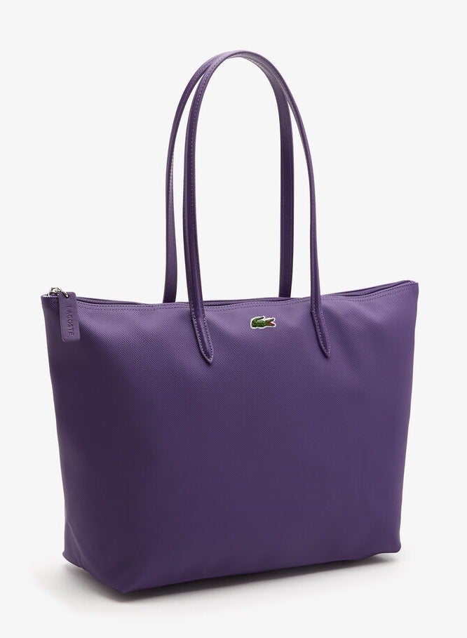 LACOSTE Lacoste Women's L12.12 Concept Fashion Versatile Large Capacity Large Size Zipper Handheld Shoulder Bag Tote Bag Large Purple 35cm * 30cm * 14cm  - Image 3