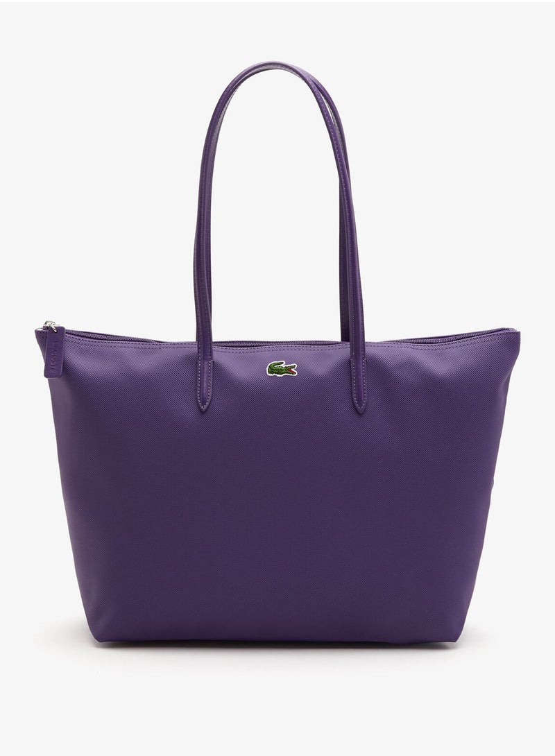 LACOSTE Lacoste Women's L12.12 Concept Fashion Versatile Large Capacity Large Size Zipper Handheld Shoulder Bag Tote Bag Large Purple 35cm * 30cm * 14cm  - Image 1