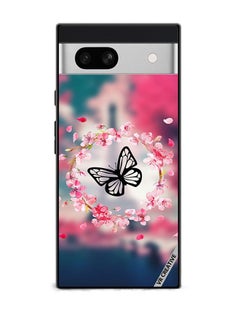 Protective Case Cover For Google Pixel 7a Butterfly in Flower Ring Design Multicolour