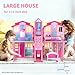 Bettina Dreamy Doll House Dollhouse Playhouse with Large Rooms Big Furnitures Including Elevator Foldable Dolls House Toys Gifts for Girls Kids Ages 3 - Image 4