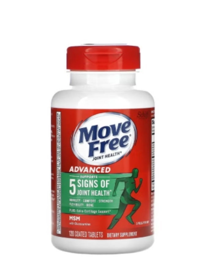 موف فري Advanced Plus MSM مع الجلوكوزامين، 120 قرصًا مغلفًا قد تختلف التعبئة والتغليف - Image 1