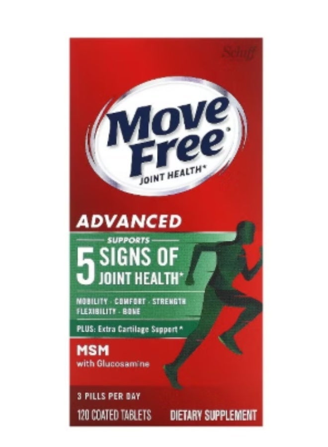 موف فري Advanced Plus MSM مع الجلوكوزامين، 120 قرصًا مغلفًا قد تختلف التعبئة والتغليف - Image 2