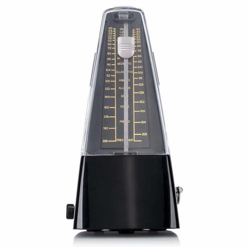 PERLMAN Traditional Wind Up Mechanical Metronome for Piano Guitar Bass Drum Violin and Other Musical Instruments (Black) - Image 1