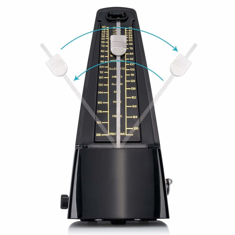 PERLMAN Traditional Wind Up Mechanical Metronome for Piano Guitar Bass Drum Violin and Other Musical Instruments (Black) - Image 3