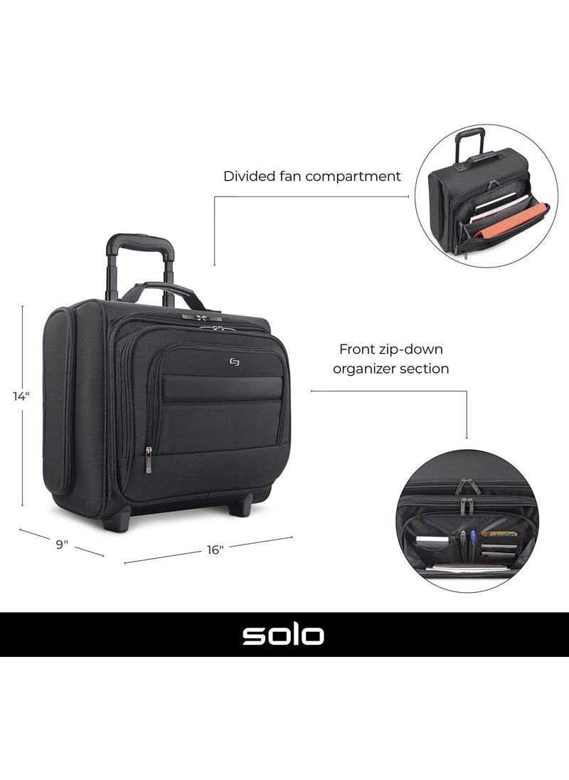 Solo Solo New York Columbus 156Inch Laptop Rolling Overnighter Case Removable Sleeve Black B64  - Image 2