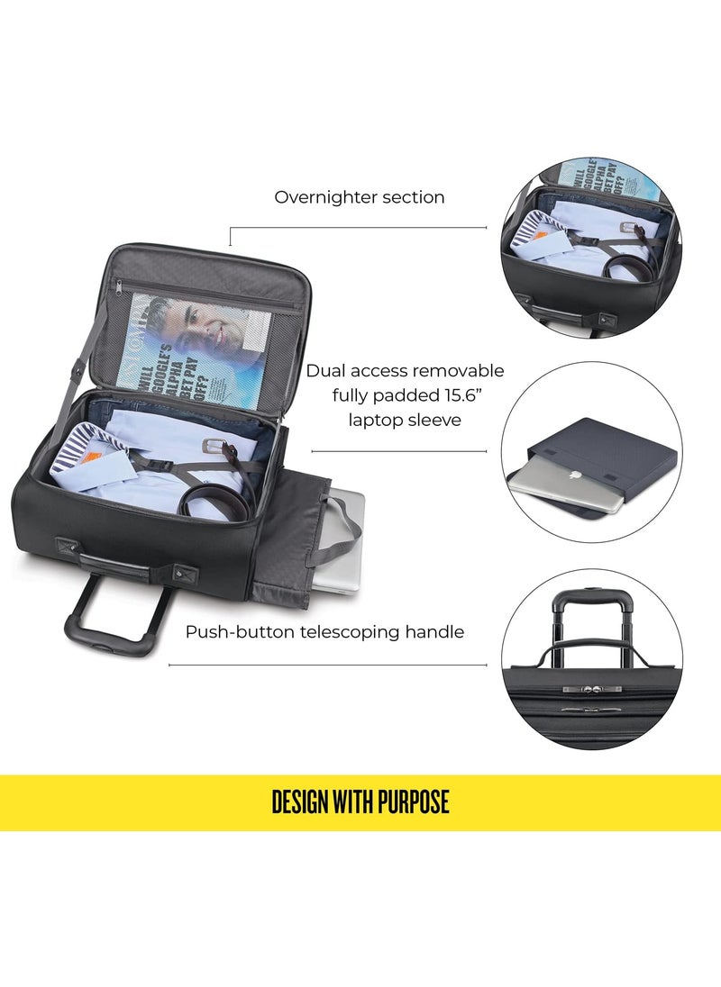 Solo Solo New York Columbus 156Inch Laptop Rolling Overnighter Case Removable Sleeve Black B64  - Image 3