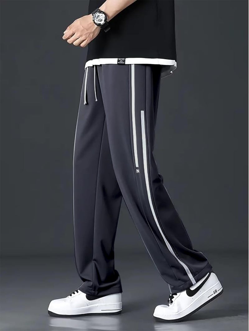 Mack Jonney Men Track Mid Rise Regular Pant || Track Pants || Plain Track Pant-MACK640539 Grey, Medium - Image 2