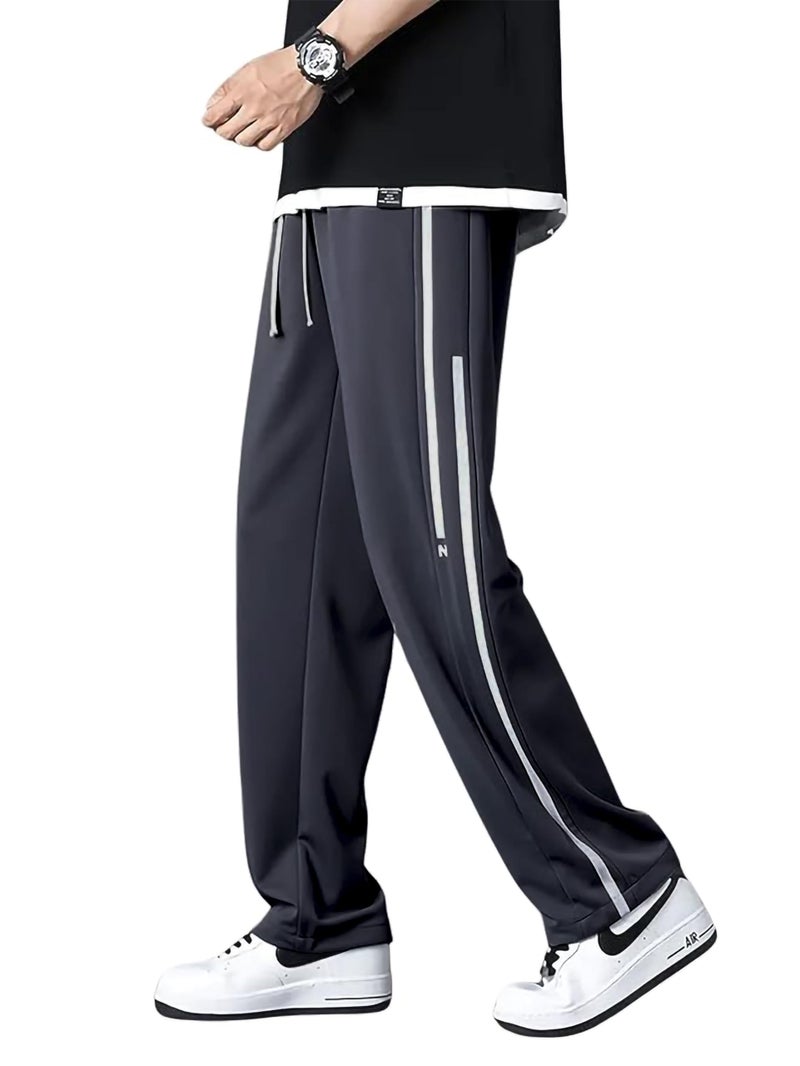 Mack Jonney Men Track Mid Rise Regular Pant || Track Pants || Plain Track Pant-MACK640539 Grey, Medium - Image 1