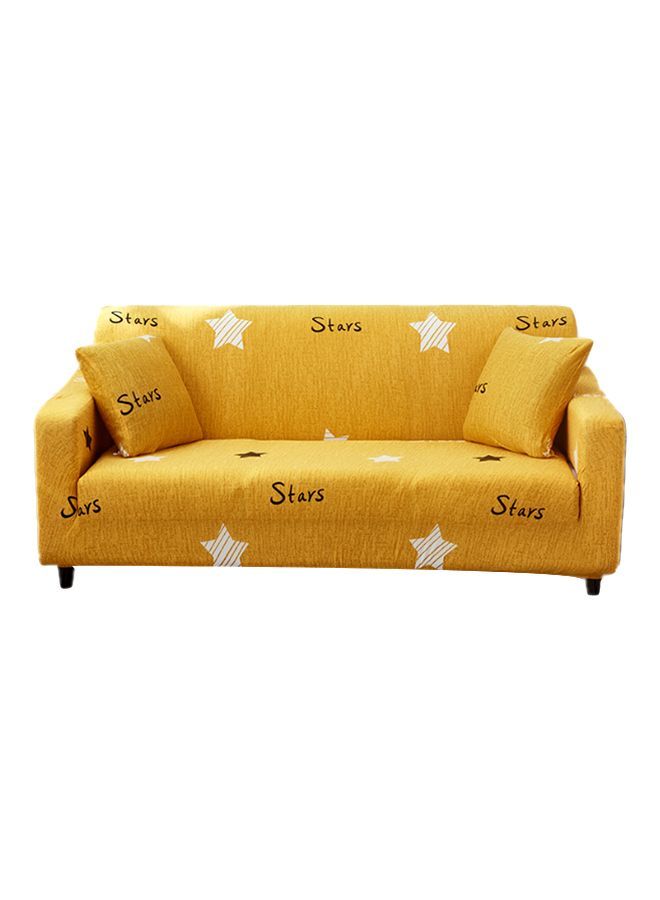 NIBEMINENT Printed 3-Seater Sofa Slipcover Yellow/Black/White 190-230cm  - Image 1