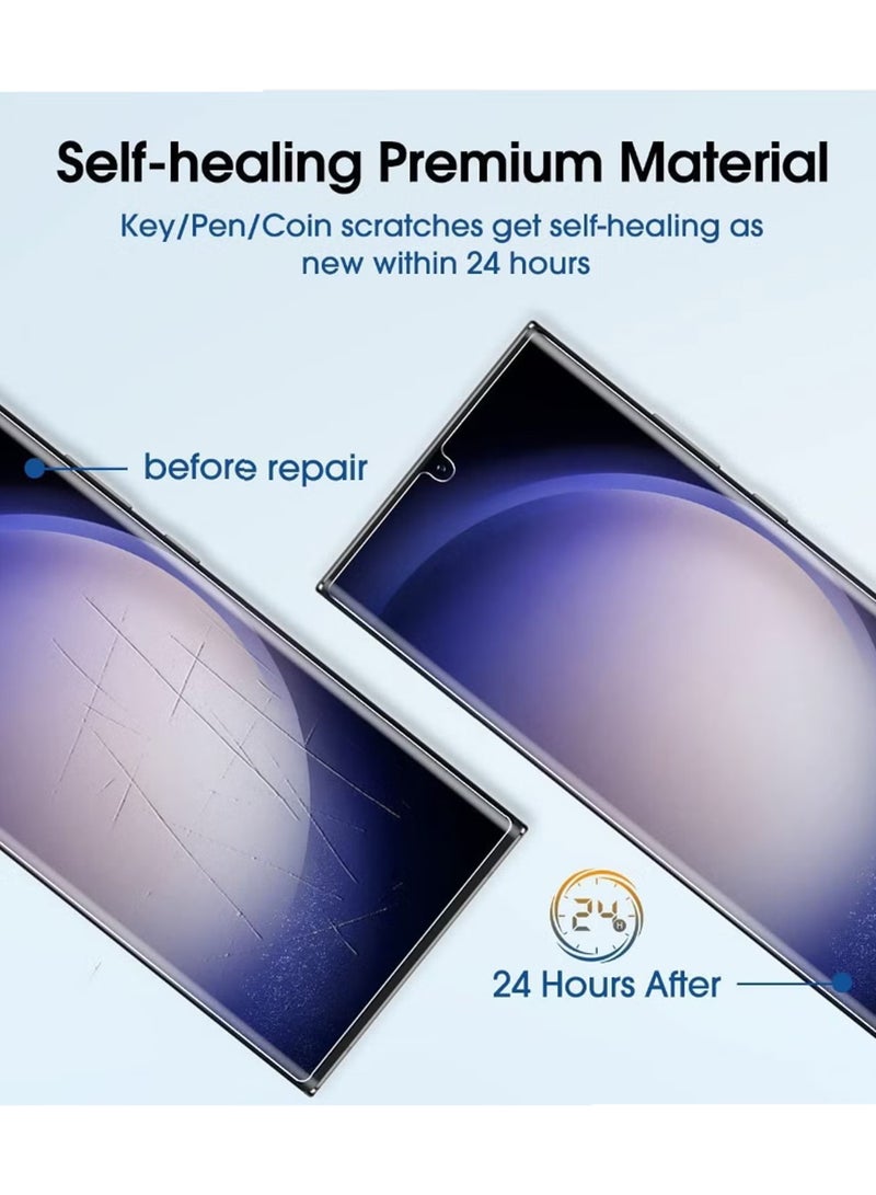 مجموعة حافظات Samsung Galaxy S23 Ultra 3 في 1 ، مع واقي شاشة ناعم ، وعدسة كاميرا وحافظة هاتف ، ومقاومة للسقوط ، ومضادة للاصفرار - Image 4