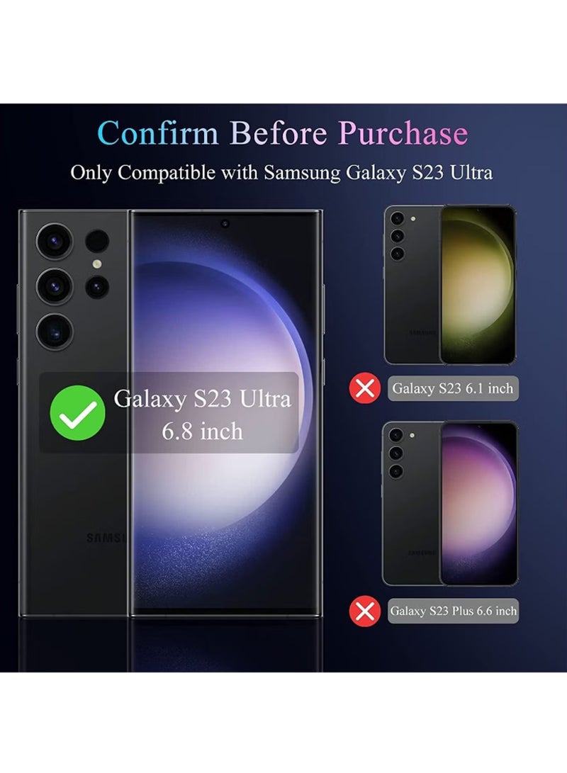 مجموعة حافظات Samsung Galaxy S23 Ultra 3 في 1 ، مع واقي شاشة ناعم ، وعدسة كاميرا وحافظة هاتف ، ومقاومة للسقوط ، ومضادة للاصفرار - Image 5
