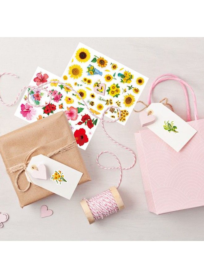 Sunny Seat Flower Floral Stickers Party Supplies 650 Packs Assorted Aesthetic Stickers For Water Bottle Scrapbook Phone Case Laptop Keyboard Calendar Planner Stickers For Kids Girls Birthday Valentines Day  - Image 3