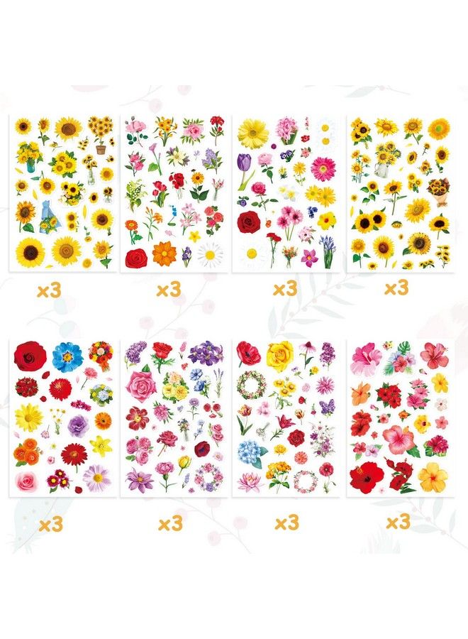 Sunny Seat Flower Floral Stickers Party Supplies 650 Packs Assorted Aesthetic Stickers For Water Bottle Scrapbook Phone Case Laptop Keyboard Calendar Planner Stickers For Kids Girls Birthday Valentines Day  - Image 5