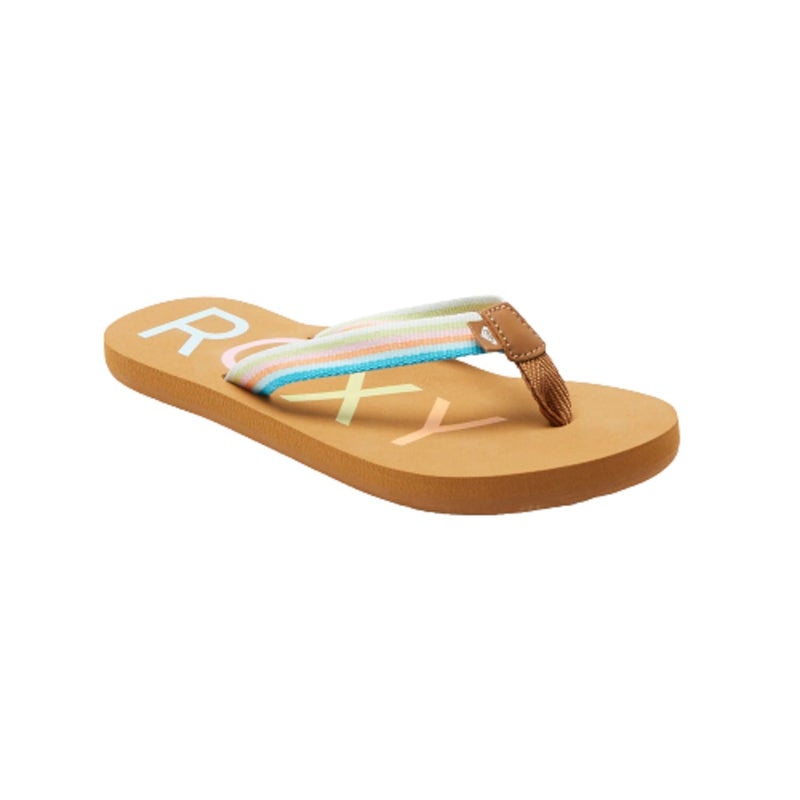 Roxy Girls Colbee Flip Flop, Silver/Clear Multi, 2 Big Kid - Image 1