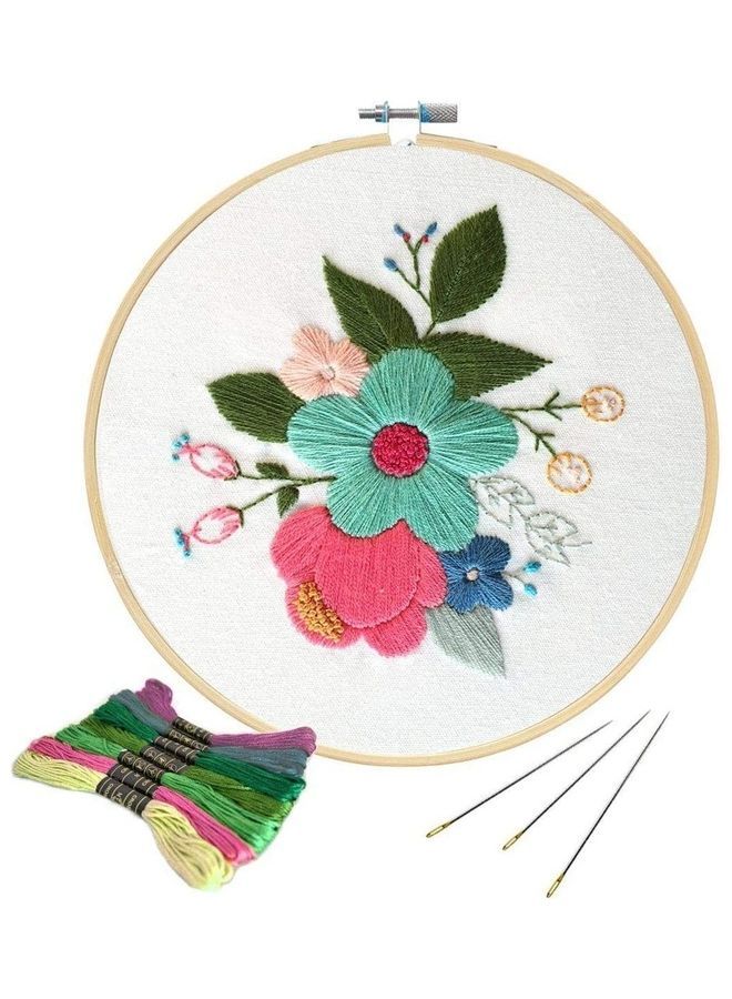 NIBEMINENT 50-Piece Hand DIY Embroidery Starter Kit Multicolour 23 x 20cm - Image 3