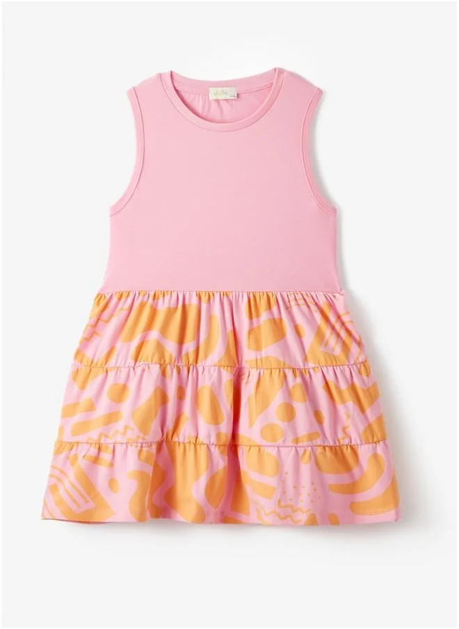 جون June Kid Layered Skirt Dress Pink - Multicolor