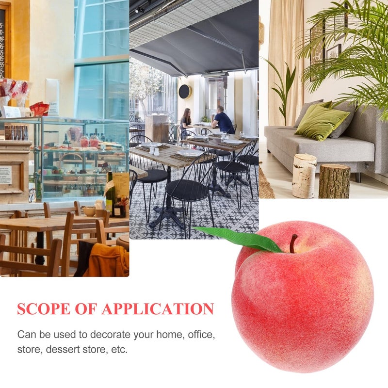 5Pcs Realistic Faux Peach Decor Set For Home Kitchen Party Display And Photography Props - Image 4