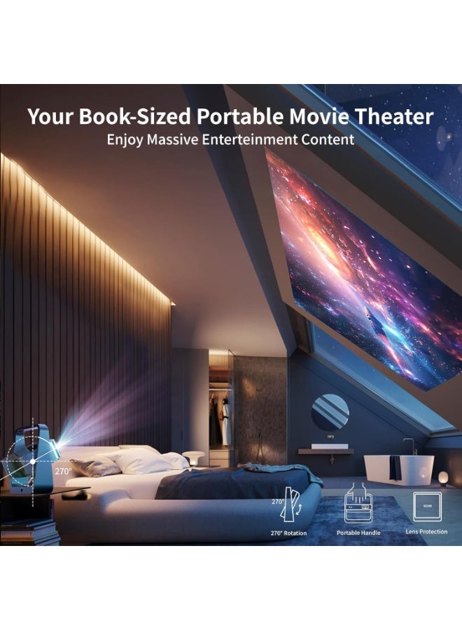 Projector [Electric focus/Android 13.0] 4K Supported 15000lumens Movie Projector, Portable Video Projector with WiFi 6 and 270° Angle Adjustment Home Theater - Image 3