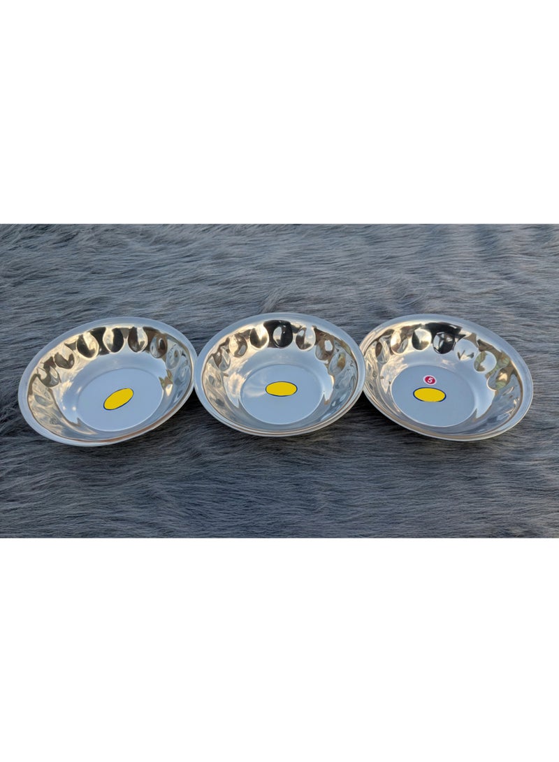 طبق تقديم طعام من الاستانلس ستيل لتقديم اطعمة مختلفة ومتنوعة 3 قطع - عملي ومتين للاستخدام - Image 2