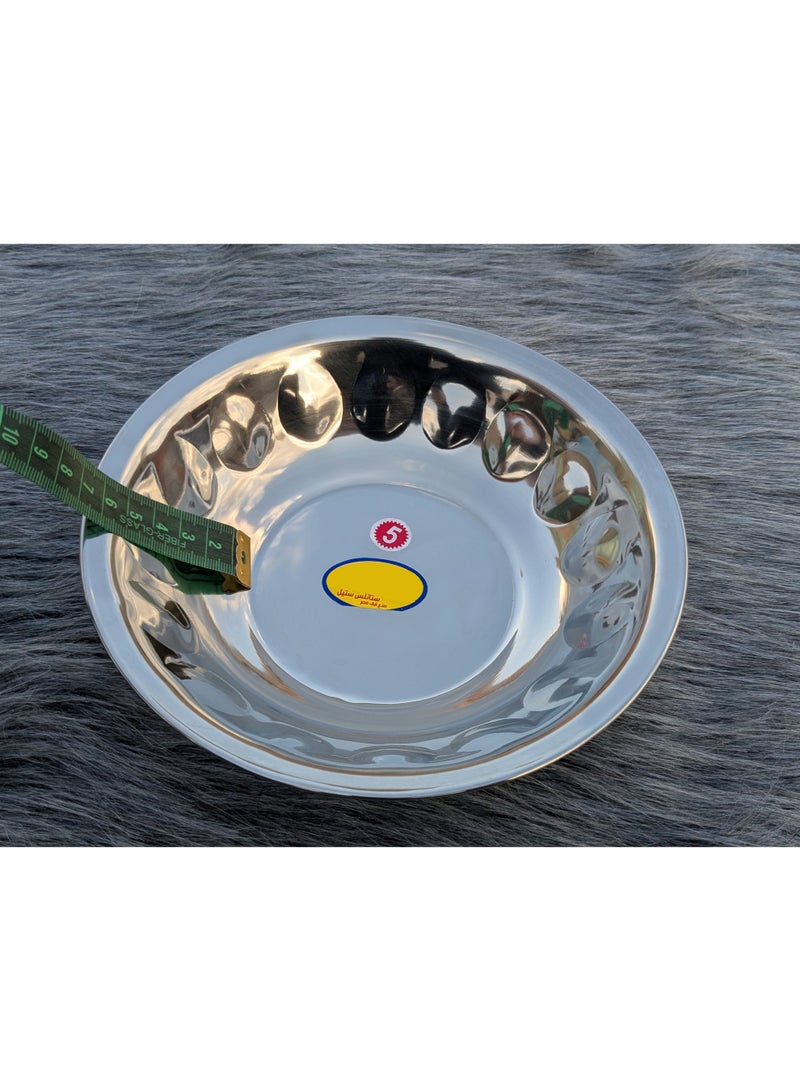 طبق تقديم طعام من الاستانلس ستيل لتقديم اطعمة مختلفة ومتنوعة 3 قطع - عملي ومتين للاستخدام - Image 3