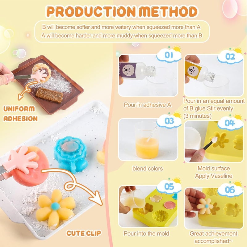 Moonmen Create Your Own Squishy Toys DIY Making Kit with Mold and 6 Packaging Bags, Pendant Set Fidget Toy for Kids Suitable Adults Kid (DIY Squishy Toys A) - Image 3
