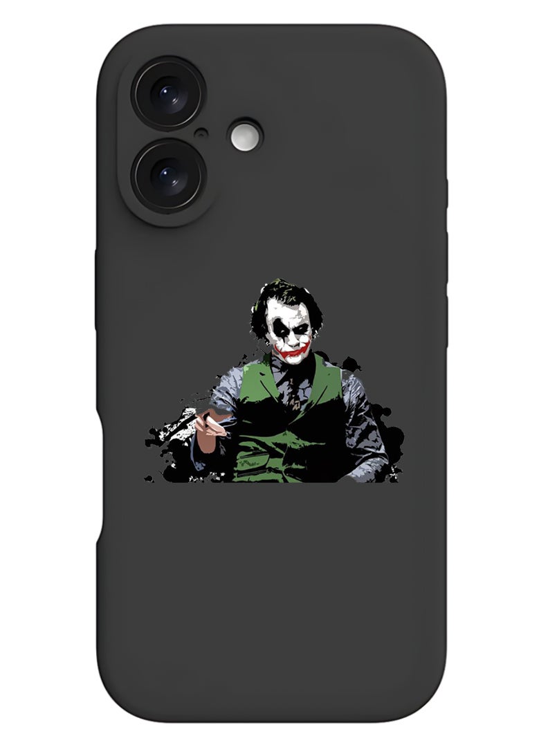 Theodor Protective Slim Fit Case Liquid Silicone Cover with Full Body Protection Anti-Scratch Shockproof Case For Apple iPhone 17 (Black) Joker Pointing - Image 1