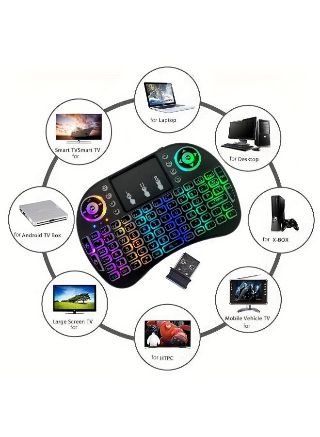 Mini Wireless Keyboard with versatile 2.4G wireless input device designed for a wide range of applications, including smart TVs, Android TV boxes, PCs, laptops, and gaming consoles - Image 4