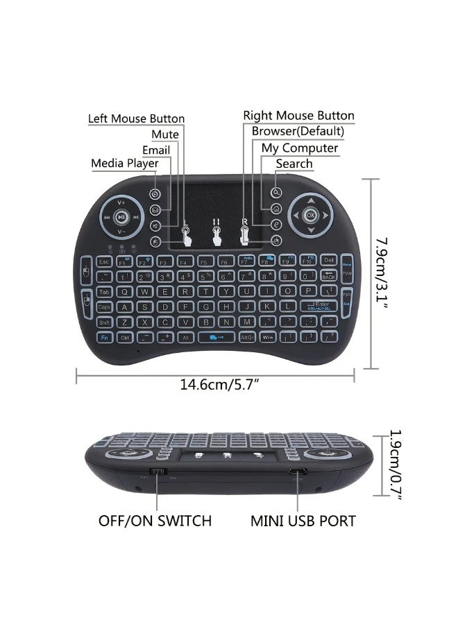 Mini Wireless Keyboard with versatile 2.4G wireless input device designed for a wide range of applications, including smart TVs, Android TV boxes, PCs, laptops, and gaming consoles - Image 5