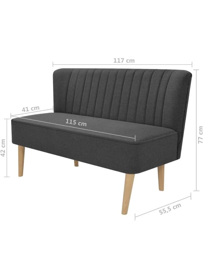 Comfynest Comfynest Vidaxl Sofa Fabric 117X55.5X77 Cm Dark Grey  - Image 2