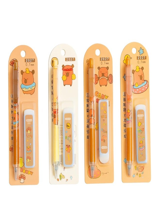 Tresneria Colorful Cartoon Mechanical Pencils with refill leads – Smooth 0.7mm Student Stationery & Return Gift Set (Bear Cartoon Series) - Image 1