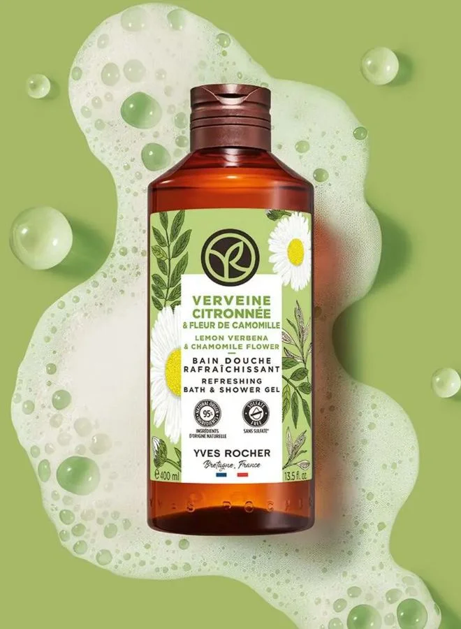 Yves Rocher 400 ml Lemon verbena & chamomile flower shower gel lemon for Women | Best Price UAE