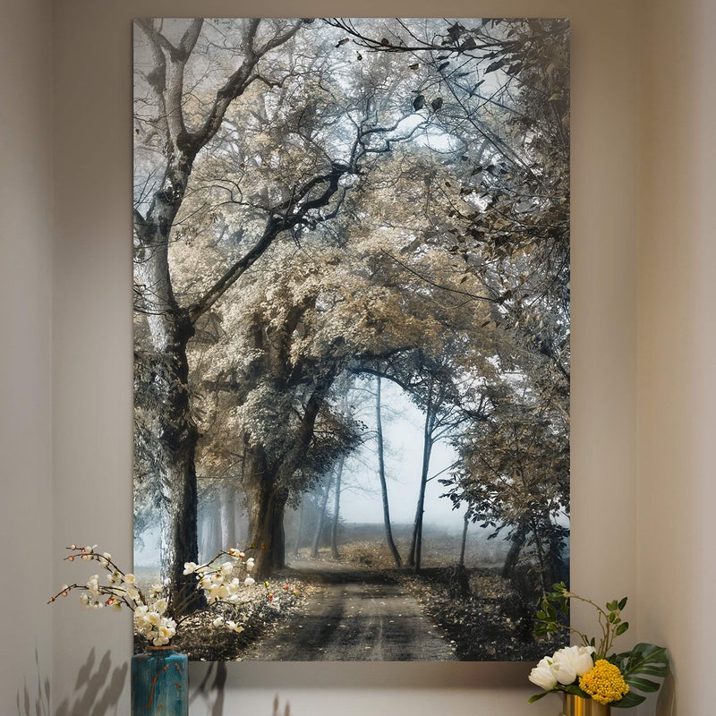 Renditions Gallery Canvas Nature Wall Art Modern Paintings & Prints Decor Romantic Secretive Forest Path Glam Artwork Wall Hanging for Bedroom Living Room Office Kitchen - 32"x48" LT06 - Image 1