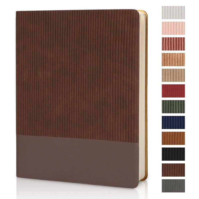 TSFPapier Lined Journal Notebook for Work College Ruled Note Book 7.2"x9.6" B5 PU Leather Daily Journaling 160 Pages for Women Men Writing Home School Supplies Business (Coffee) - Image 1