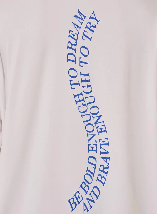 Take Two Oversized Round Neck Back Slogan T-shirt