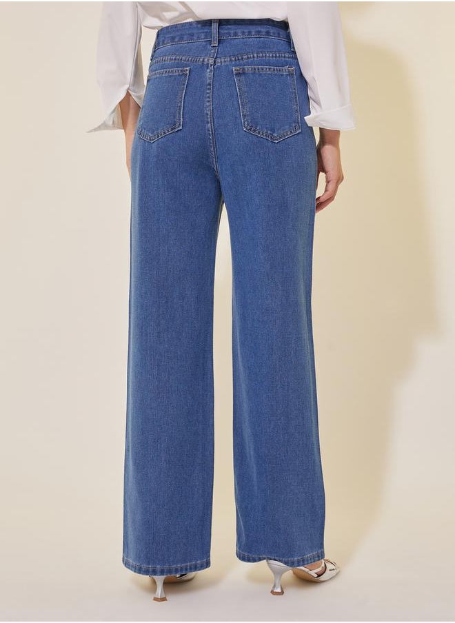 Take Two Mid Rise Studded Wide Leg Jeans  - Image 4