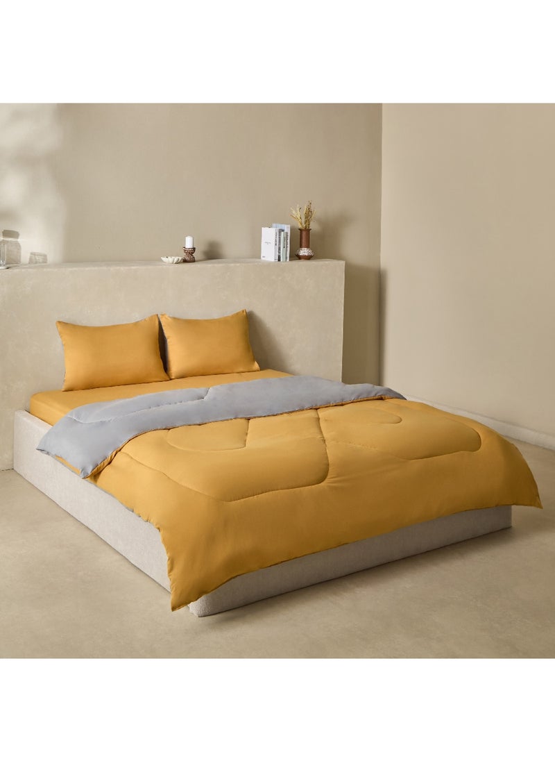 Home Box Derby 3-Piece Reversible Microfiber King Comforter Set 220 x 240 cm  - Image 1