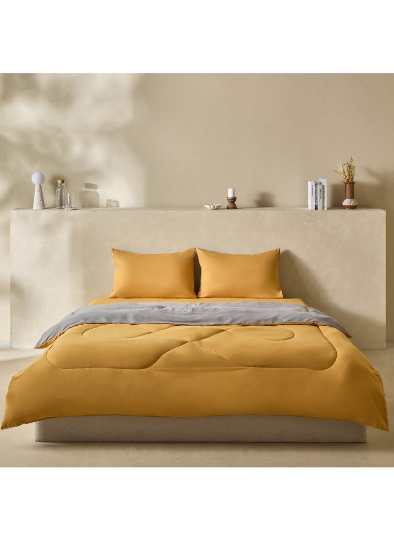 Home Box Derby 3-Piece Reversible Microfiber King Comforter Set 220 x 240 cm  - Image 2