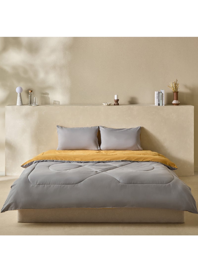 Home Box Derby 3-Piece Reversible Microfiber King Comforter Set 220 x 240 cm  - Image 4