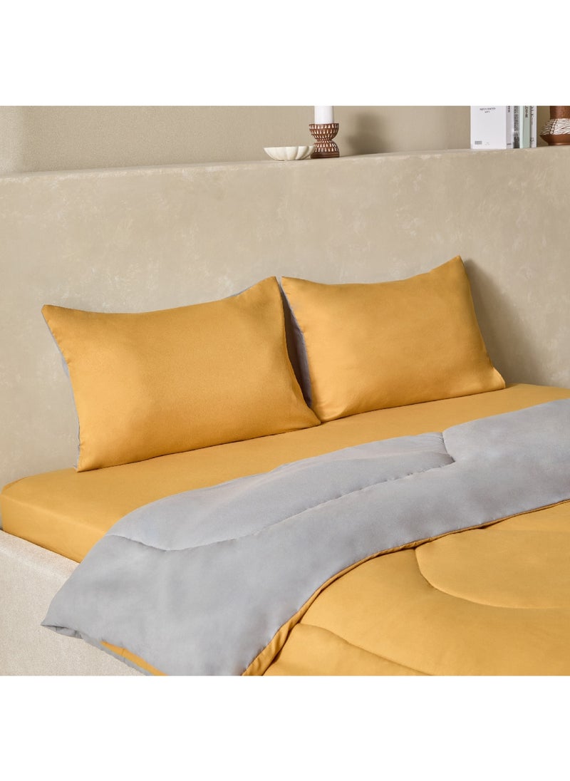 Home Box Derby 3-Piece Reversible Microfiber King Comforter Set 220 x 240 cm  - Image 3