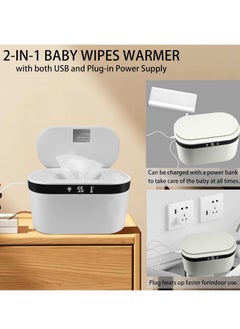 spa luxetique Baby Wipe Warmer, Large Capacity Wipes Dispenser, Diaper Wipe Warmer with Night Light, Wet Wipe Warmer 5 Modes of Temperature Heating Control Dual Heat for Baby's Comfort  - Image 3