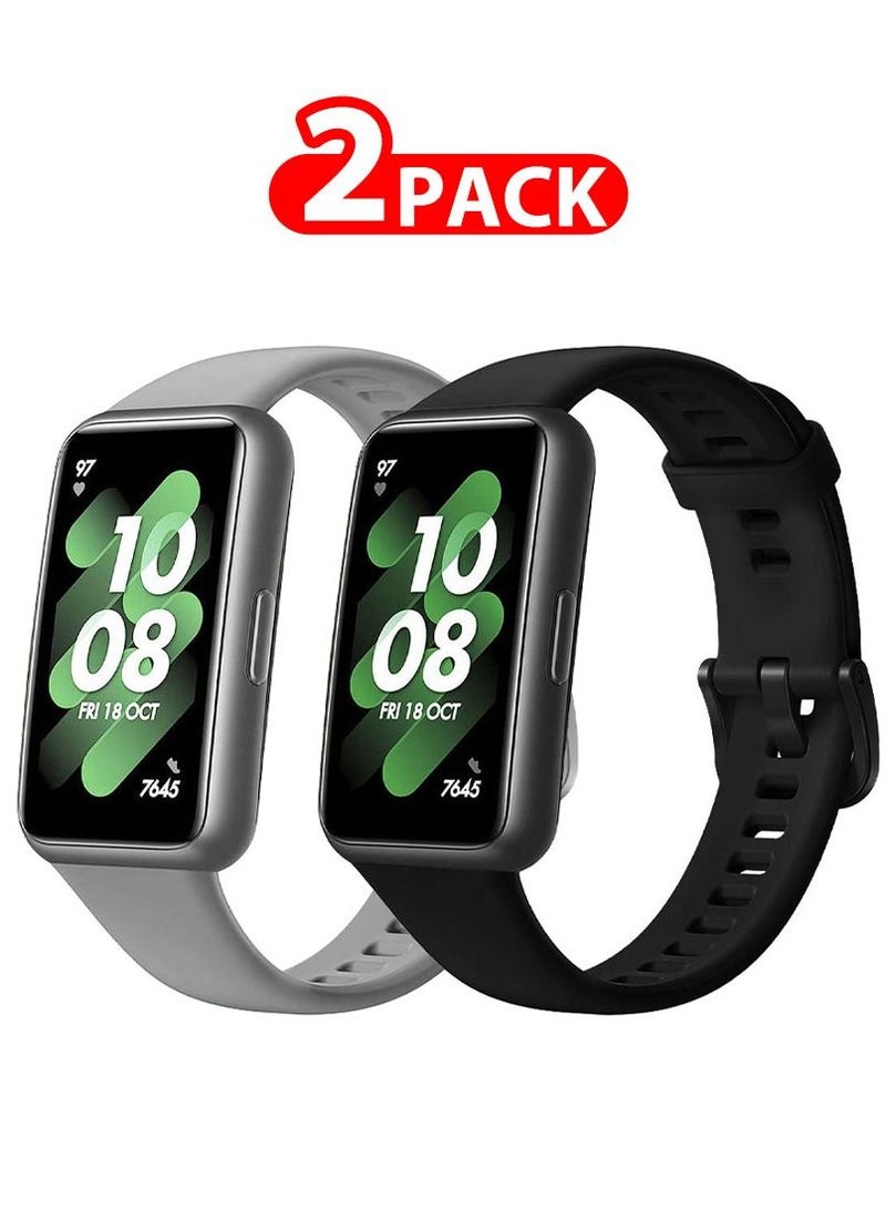 CATANES 2 Pack Of Huawei Band 7 Watch Band for Men Women Sport Watch Strap Lightweight Silicone Replacement Band Multicolour 9 - Image 1