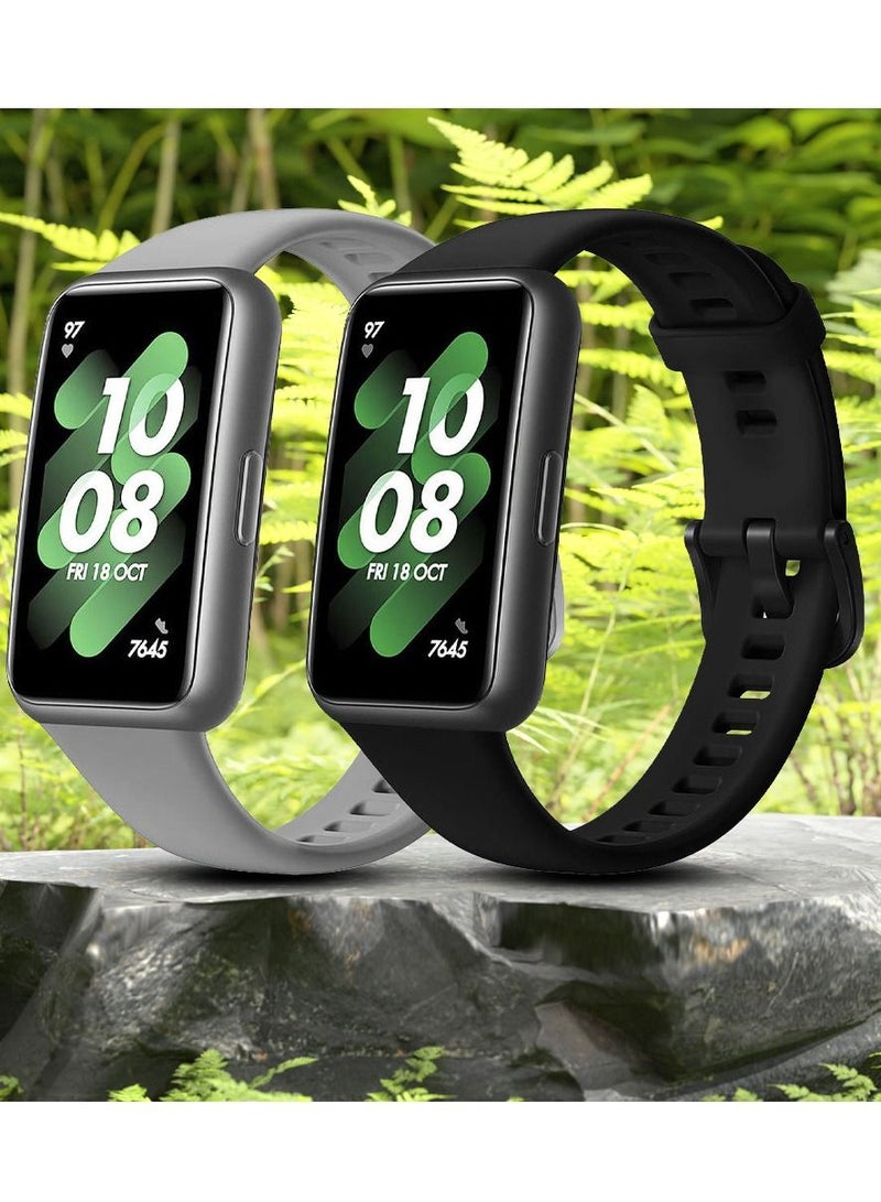 CATANES 2 Pack Of Huawei Band 7 Watch Band for Men Women Sport Watch Strap Lightweight Silicone Replacement Band Multicolour 9 - Image 2