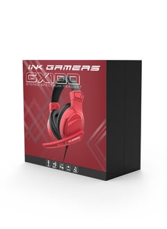 INK GAMERS GX100 Over Ear Wired Gaming Headphones for PS4 / PS5 / XBox / Switch / PC - Red  - Image 5