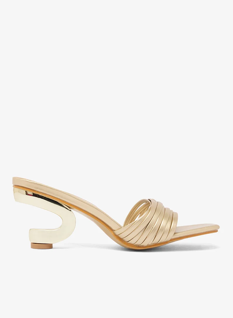 Ella Limited Edition Satement Heel Gold Sandals
