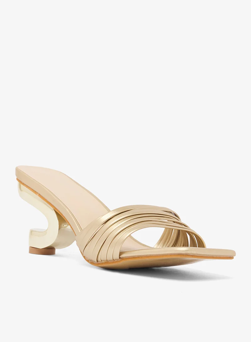 Ella Limited Edition Satement Heel Gold Sandals