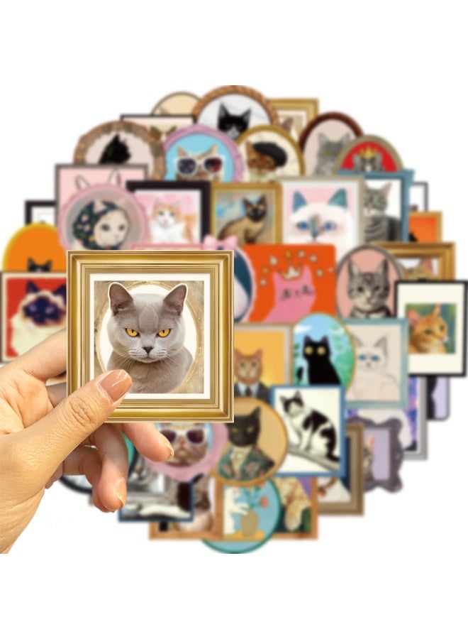 قوس قزح أورينبو 50 قطعة من ملصقات القطط الرجعية، ملصقات وملصقات القطط الصغيرة، هدايا القطط الكرتونية للنساء والفتيات، هدايا حفلات القطط، ديكورات حفلات أعياد الميلاد، ملصق حيوان عتيق - Image 4