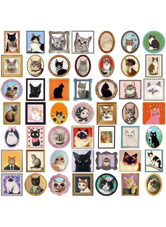 قوس قزح أورينبو 50 قطعة من ملصقات القطط الرجعية، ملصقات وملصقات القطط الصغيرة، هدايا القطط الكرتونية للنساء والفتيات، هدايا حفلات القطط، ديكورات حفلات أعياد الميلاد، ملصق حيوان عتيق - Image 2